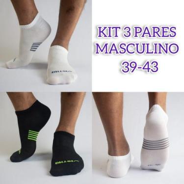 Imagem de Kit com 3 pares de meias de poliamida Vistho - Vistho Meias, Amarelo l
