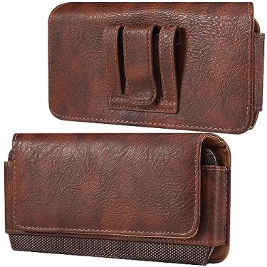 Imagem de YQODSZ Para Samsung Galaxy Z Fold 5 4 3 / OnePlus Open 2023 Coldre de telefone com clipe de cinto e alça de couro, capa clássica de couro PU Z Fold 5 bolsa com fecho magnético para celular Z Fold 4