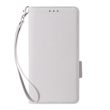 Imagem de Capas Compatível com MOTO G24,Carteira de couro Flip Phone Case com slot para cartão.Fechamento Magnético.Estojo de telefone giratório Standable (White)