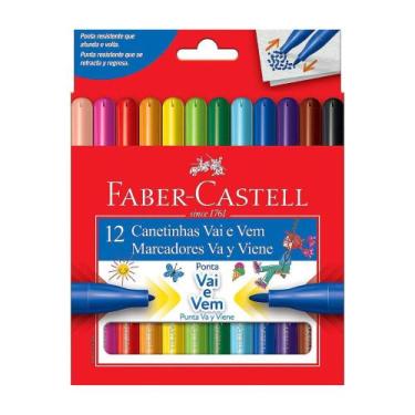Imagem de Canetinha Vai e Vem 12 Cores Faber-Castell