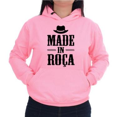 Imagem de Blusa Moletom Flanelado Canguru Feminina Made In Roça - Elite, Rosa ne