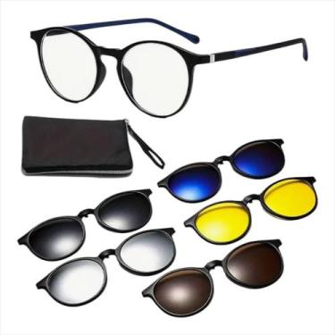 Imagem de Armação Óculos De Grau Feminino 5 em 1 Clipon Redondo Ayala - Palas Ey