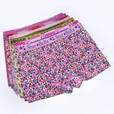 Imagem de Kit 8 Calcinha Adulto Estampada Box Feminina De Microfibra GG - Empóri