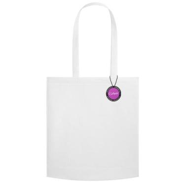Imagem de Sacola Ecobag em TNT Premium 37x41cm Termo Selado Malta TopGet, Branco