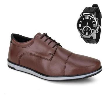 Imagem de Sapato Oxford Inglês Estilo Social Esporte Fino+ Relogio-Masculino