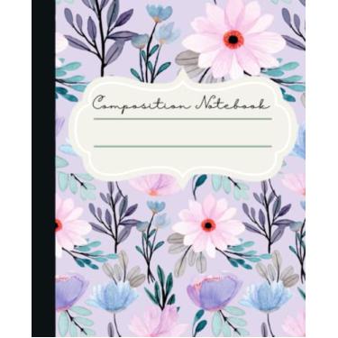 Imagem de Felicity Destiny Dream Purple Flower Composition Notebook: Wide Ruled Paper Notebook Journal. Wide Lined Workbook for Girls, Boys, Kids, Teens and Students. (7.5 x 9.25, 120 Pages)