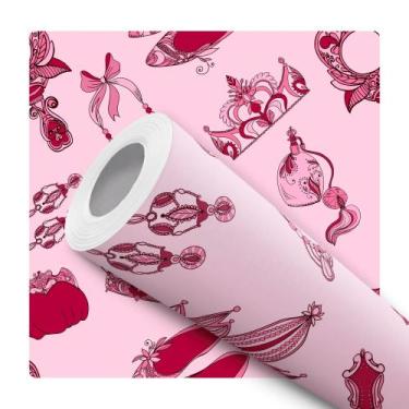 Imagem de Papel de Parede Adesivo Ilustração Princesa Coroa Rosa Espelho Teen Ju