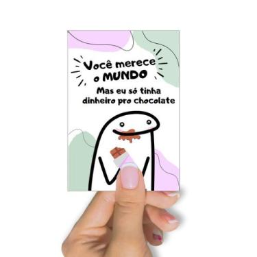 Imagem de 50 Cartões Agradecimento  Você Merece O Mundo  Páscoa  Tam 7 x 10 cm -