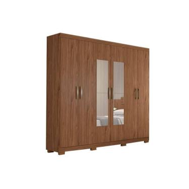 Imagem de Guarda Roupa 6 Portas E 3 Gavetas C- Espelho Clara Avelã - Panan