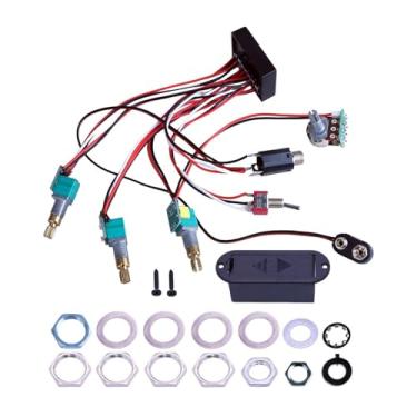 Imagem de Colaxi Captador ativo de guitarra, captador de baixo, de fiação, pré-amplificador de circuito, captador para baixo elétrico, peças, acessórios