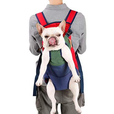 Imagem de Mochila de transporte de cachorro Lifeunion Legs Out, com mãos livres, ajustável, para animais de estimação, para cães pequenos, médios, gatos, motocicletas, caminhadas (verde+azul)