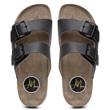 Imagem de Chinelo Feminino Estilo Birken Ortopédica Sandália de Conforto em Couro (Preto, BR, Adulto, Numérico, 40)