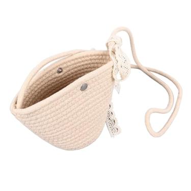 Imagem de Bolsa de Ombro Redonda de Vime Tecida à Mão, Bolsa de Palha Com Grande Capacidade, para Praia de Verão, Viagens, Festas e como Presentes