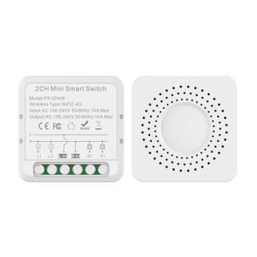 Imagem de Módulo de relé de Interruptor WiFi 16A Sem Fio Liga/Desliga Interruptor de Luz de Controle Duplo, Disjuntor Inteligente de Controle de Voz Com Função de Temporizador para (1