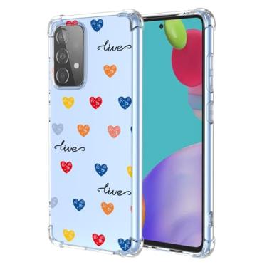Imagem de Callyue Capa para Samsung Galaxy A52 5G, design de padrão colorido, capa protetora transparente, fina, macia, designs modernos para mulheres e meninas, vida colorida