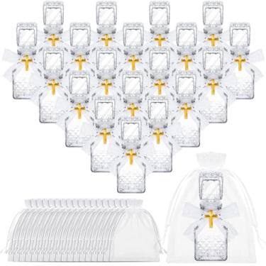 Imagem de Chuangdi Conjunto de 20 garrafas de água benta de 50 ml com recipiente sagrado vazio de cortiça para igreja sagrada primeira comunhão lembrancinhas de festa de casamento presentes de Jerusalém cristão
