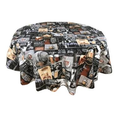 Imagem de Genérico, Toalha De Mesa Redonda térmica Impermeavel Beer 1,20 Nome do desenho:Beer;Cor:Preto