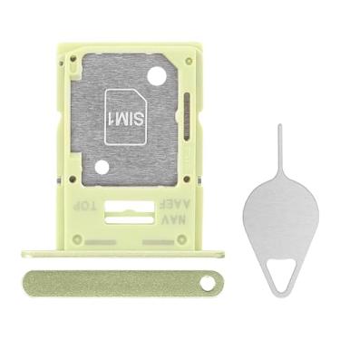 Imagem de BESJMYT Substituição para bandeja de cartão SIM Samsung Galaxy A15 (versão SIM único) Personalidade Suporte de compartimento de bandeja de cartão amarelo adaptador com ejetor de agulha para A15