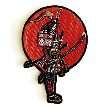 Imagem de Japanese Warrior Samurai with Bloody Sword - Iron on Embroidered Patch Applique
