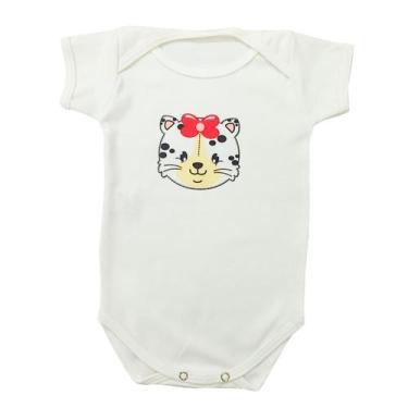 Imagem de Body Manga Curta Gatinha Laço Vermelho - Mellane Baby, M, Branco