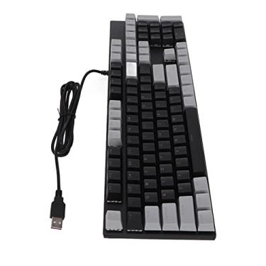 Imagem de Teclado Hanical RGB de 104 Teclas Com Interruptores E-Teclado à Prova de Desgaste, Arranhões, USB Gaming Em E E AY (Preto cinza)