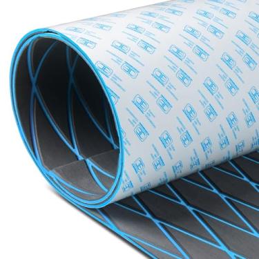 Imagem de OCEANBROAD Autoadesivo 96" x 16,8" padrão diamante piso barco espuma EVA folha de deck marinho tapete antiderrapante para Jon Motor Boats Yacht Helm Pad RV Floor, cinza escuro com linhas de costura