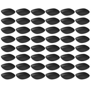 Imagem de 48 Pratos Petisqueiras Sobremesa Quadrados 17cm Preto Doces Frutas Coz