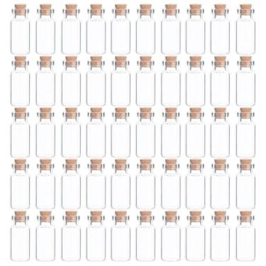 Imagem de SKYPRO 50 Peças Mini Garrafas de Vidro com Tampas de Cortiça, 14 x 30 mm, 2 ml, Decorativas, Reutilizáveis, Garrafas de Desejo, Perfume, Artesanato, Decoração, Presentes