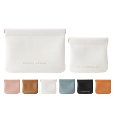 Imagem de NICLNGSH 2 Pequenas Bolsas de Cosméticos para Bolsa, Organossilício Super Fibra de Couro Mini Bolsa de Maquiagem para Mulheres, Fecho de Pressão Bolsa de Maquiagem para Batom, Joias Troca de Chave,