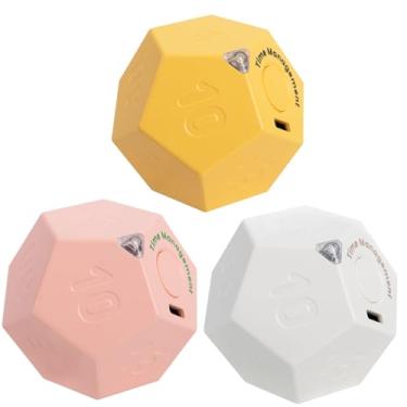 Imagem de SHPTDJTIC Temporizador Pomodoro giratório recarregável de produtividade, temporizador de chuveiro à prova d'água, flip mudo magnético, alerta de vibração e som, temporizador para cozinhar na cozinha,