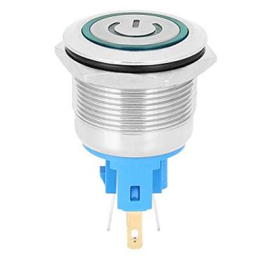 Imagem de Push Button Switch, Momentary Switch with Screw Foot, LED Stainless Steel Round Llight for Automotive (Green)