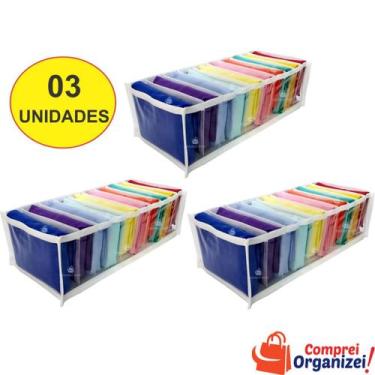 Imagem de Organizador De Gavetas Colmeia 10 Nichos Branco - Kit 3 Un - - Comprei