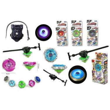 Imagem de Kit 3 Bey blad Com Led Pião De Led + 3 Lançador Beyblade Led - Lianfa 