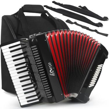 Imagem de Acordeão, 34 teclas 60 teclado baixo acordeão educacional para adultos instrumentos iniciantes e estudantes profissionais