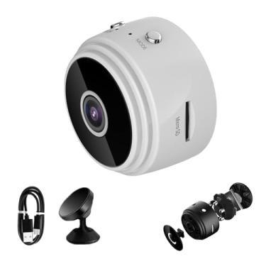 Imagem de PUFE Miniguard Câmera de segurança, minicâmera magnética Miniguard, mini câmera de segurança 1080p HD WiFi sem fio para ambientes internos e externos (1 peça branca)