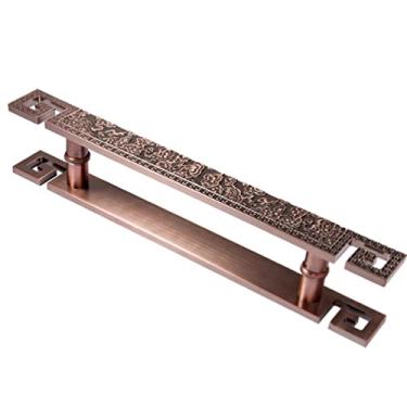 Imagem de Maçaneta de porta giratória de liga de alumínio, maçaneta de porta de vidro retrô estilo europeu, para escritório de hotel doméstico, 1 peça (cor: marrom, tamanho: 180 cm/71,3 polegadas) (marrom 180