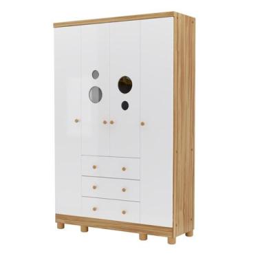 Imagem de Armario Infantil 4 Portas Bolinha - Moveis Peroba - Peroba Móveis, Ame