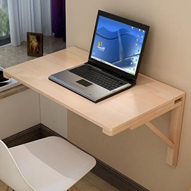 Imagem de LXB Mesa de computador para uso doméstico montada na parede - mesa de computador para estudantes montada na parede de madeira maciça mesa de jantar mesa de jantar tamanho opcional loja de chá / 75 ×