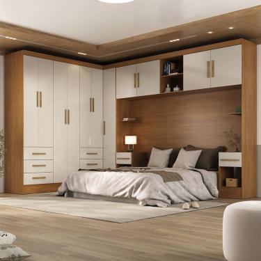 Imagem de Guarda-Roupa Modulado Soberano 11 Portas 8 Gavetas Cinamomo/Off White - Panorama Móveis