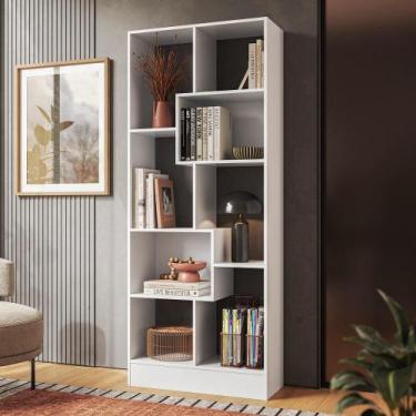 Imagem de Estante Livreiro Multiuso com 8 Nichos Branco - Qmovi
