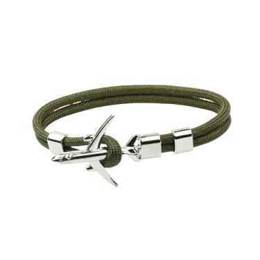Imagem de HoHaNa Pulseiras de Âncora de Avião Masculino Pingente de Corrente de Corda Masculino Feminino Estilo Força Aérea Gancho Esportivo de Metal, Medium, Prata Paracord Prata, Sem Pedra Preciosa