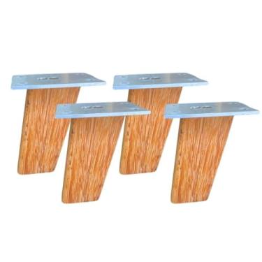 Imagem de Pé palito para móveis retrô 10cm madeira angelim super resistente com base de metal para móveis rústico
