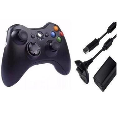 Imagem de Controle compativel para  X Box 360 Sem Fio e bateria Recarregável   c