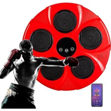 Imagem de TLTDSMY Máquina de boxe musical - Equipamento eletrônico de boxe USB montado na parede com conexão Bluetooth Iluminação Alvo Boxe Trainer para exercícios domésticos e presente divertido para pais e