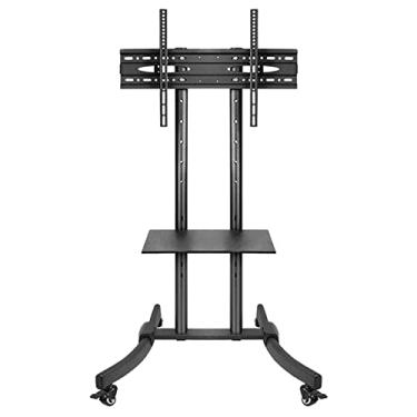 Imagem de Suporte universal de TV, suportes eletrônicos acessórios e peças de TV, suporte de TV de aço inoxidável, suporte de pedestal de piso de TV para TVs de 12 a 27 polegadas, suporte preto para monitor de