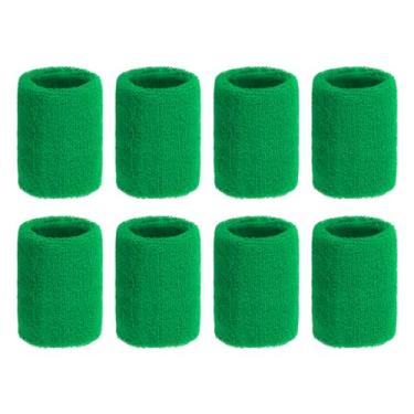 Imagem de PATIKIL Pulseiras de pulso, pacote com 8 pulseiras esportivas para tênis, badminton, basquete, futebol, verde-escuro