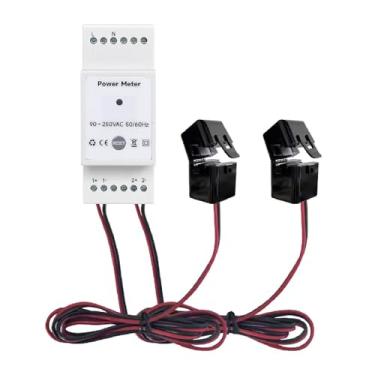 Imagem de Medidor de Energia Inteligente WiFi, Controle de Voz APP 2x750A Braçadeira Corrente de Tensão Monofásica Medidor de Monitoramento de Energia KWh 90-250VAC Monitor de Energia