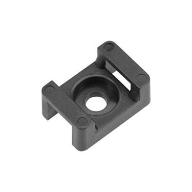 Imagem de Suporte de cabo uxcell com base tipo sela, suporte de arame permanentemente de âncora para mesa de parede, 23 x 16 x 10 mm, preto, 5 mm, orifício 50 peças
