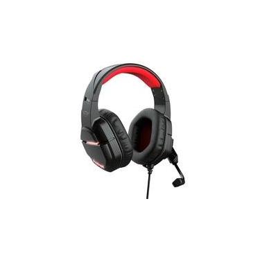 Imagem de Headset Gamer Trust GXT 448 Nixxo, LED, Estéreo, Drivers 50mm, USB e P3, Preto e Vermelho - 24030