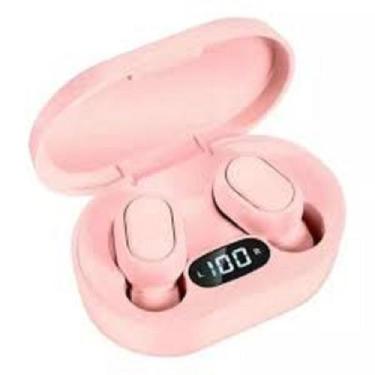 Imagem de Fone De Ouvido Sem Fio Digital Rosa E6s Bluetooth 5.0 Tws Com Tela LED
